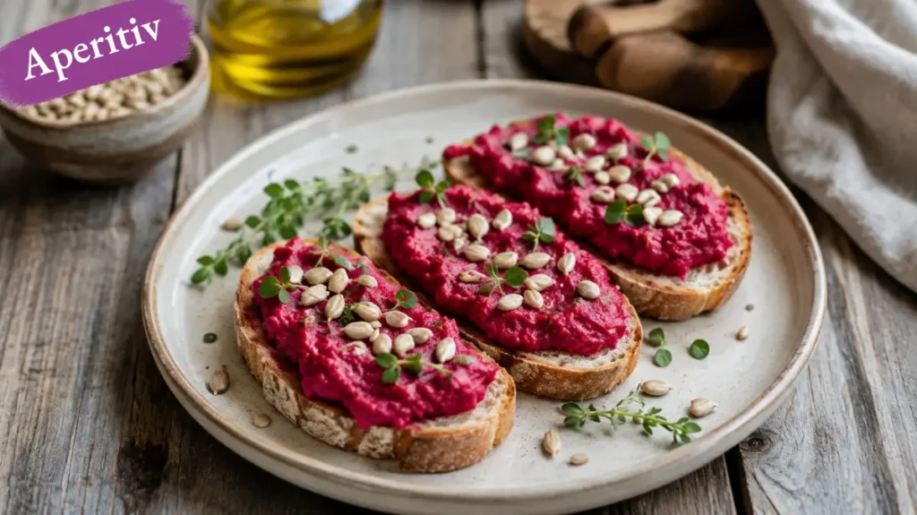 Pate vegetal de sfeclă roșie, cu semințe